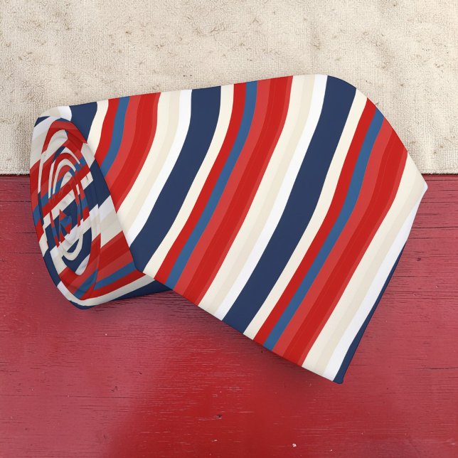 Gravata Red, White and Blue Striped Patriotic Necktie (Criador carregado)