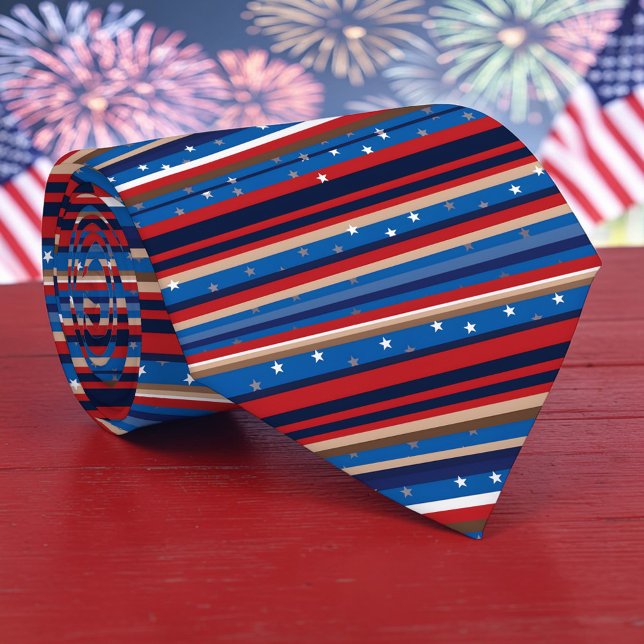 Gravata Red, White and Blue Striped Patriotic Necktie (Criador carregado)