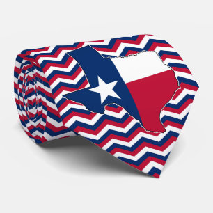 Gravata Red White e Blue State of Texas Tie for Texans