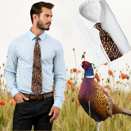 Gravata Reeve's Pheasant Brown Feather Design Tie