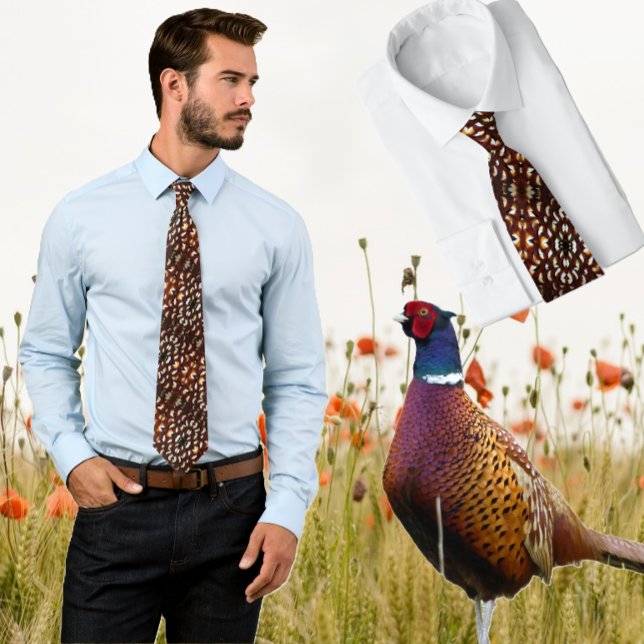 Gravata Reeve's Pheasant Brown Feather Design Tie (Criador carregado)