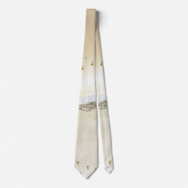 Gravata Reflexão Dourada Da Montanha Solar De Inverno Em Á