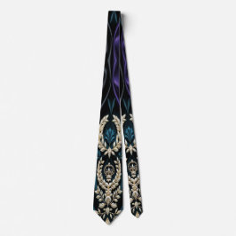 Gravata Regal Authority - negro medianoche, púrpura real