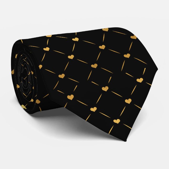 Gravata Régal Dourado Motif Black Neck (Rolled)