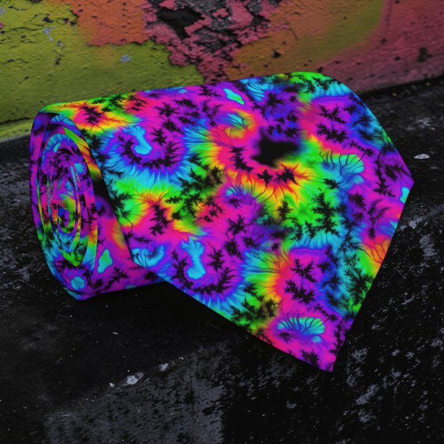 Gravata Regata Personalizada Retro Neon Tie-Dye (Criador carregado)
