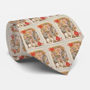 Gravata Rei do vintage do cartão de jogo dos corações