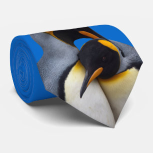 Gravata Rei pinguins no laço do amor (azul)