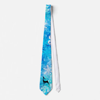 Gravata Reindet Christmas Blue Snowflake Tie