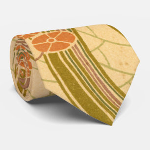 Gravata Rene Beauclair's Art Nouveau Curvy Floral Pattern