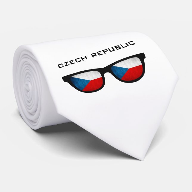 Gravata República Checa Mostra texto personalizado e grava (Rolled)