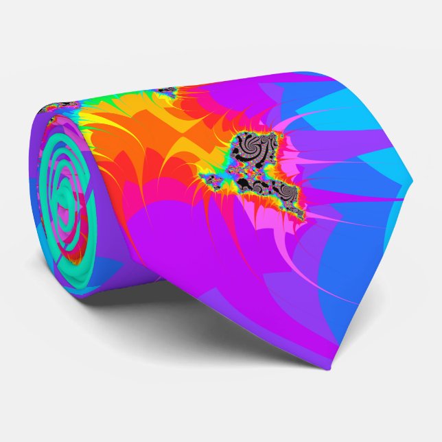 Gravata Respingo espiral do arco-íris do Fractal (Rolled)