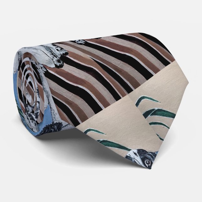 Gravata Retrato da Pintura Panela Cocker de Alfred Fox (Rolled)