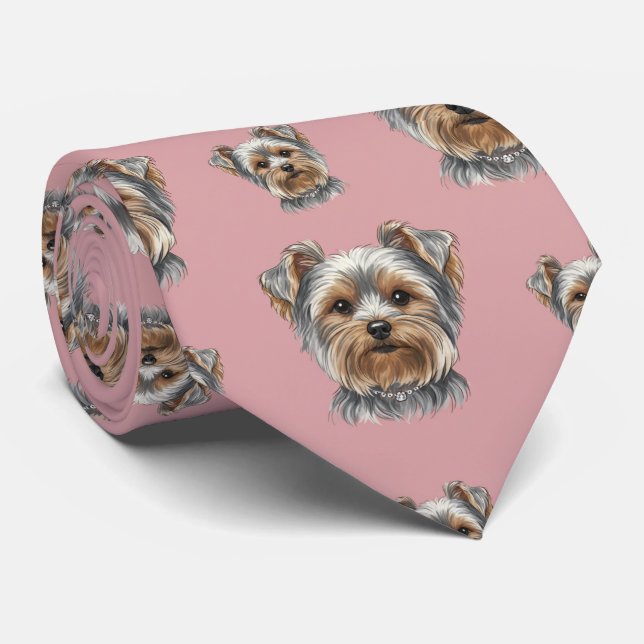 Gravata Retrato de Yorkshire Terrier (Rolled)