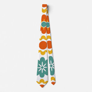 Gravata Retro 70s Geométrico Flower Power Boho
