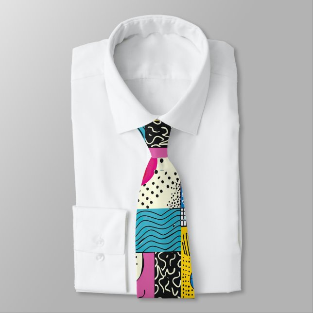 Gravata Retro 80s Custom Tie – Elegant Fashion (Amarrado)