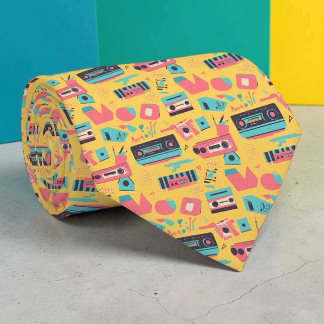 Gravata Retro 80s Pop Culture Custom Necktie (Criador carregado)
