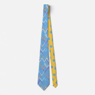 Gravata Retro 90s Memphis Zig-Zag Secret Storybook