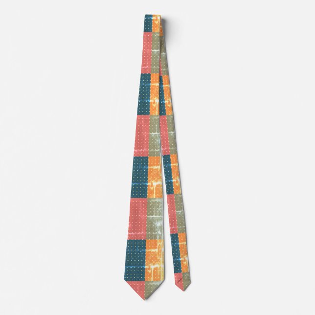 Gravata Retro Color-Block Bolinhas  (Frente)