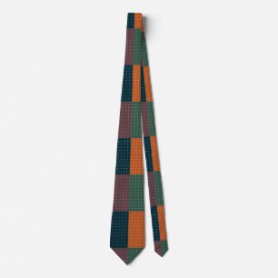 Gravata Retro Color-Block com Bolinhas