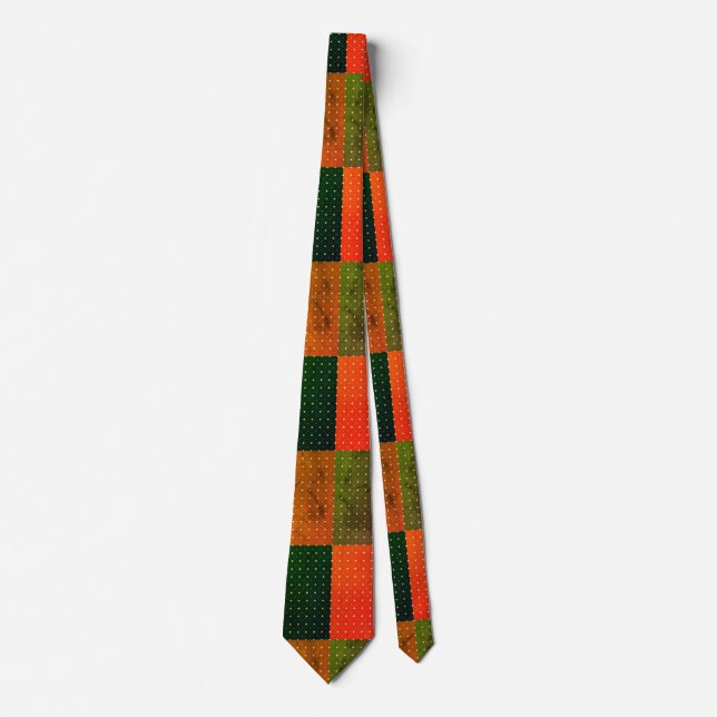 Gravata Retro Color-Block com Bolinhas  (Frente)
