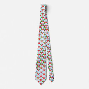 Gravata Retro Havaiano Ukulele Floral
