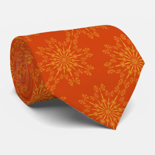 Gravata Retro Mandala Papaya Neck Tie
