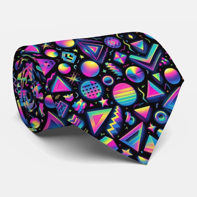 Gravata Retro Neon Funk 80s (Rolled)