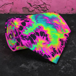Gravata Retro Neon Tie-Dye Custom Necktie