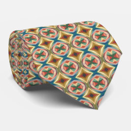 Gravata Retro Pop Art Geometric Color Block Pattern