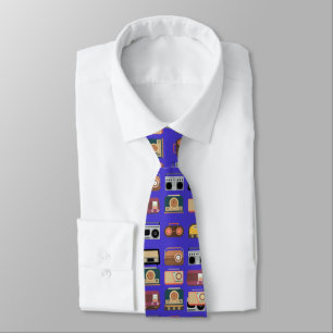 Gravata retro radios elegante vintage dj music tie