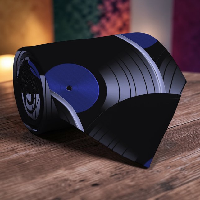 Gravata Retro Vinyl Record Cultura Pop Gravata (Criador carregado)