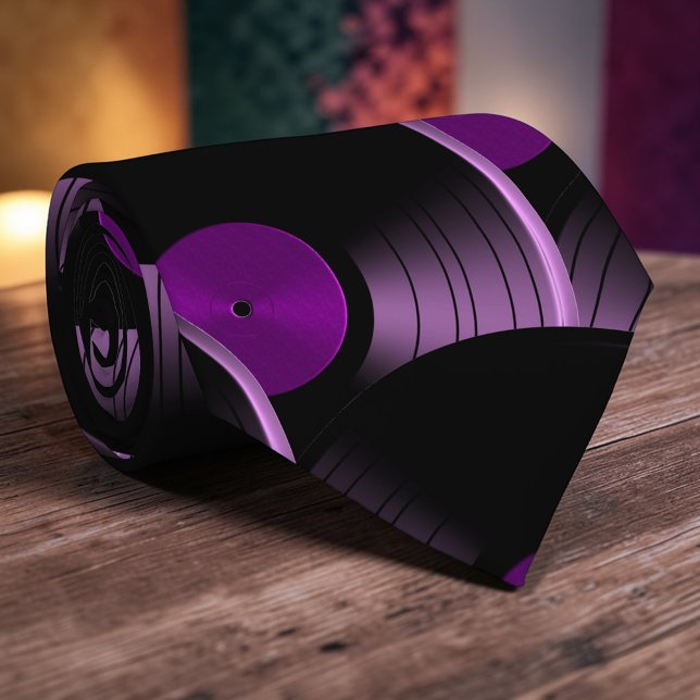 Gravata Retro Vinyl Record Pop Culture Necktie Necktie Tie (Criador carregado)