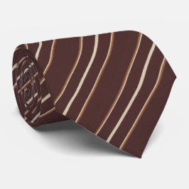Gravata Rich Chocolate Brown & Beige Multi-Stripe