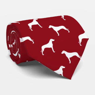 Gravata Ridgeback Dog Silhouettes Padrão Vermelho