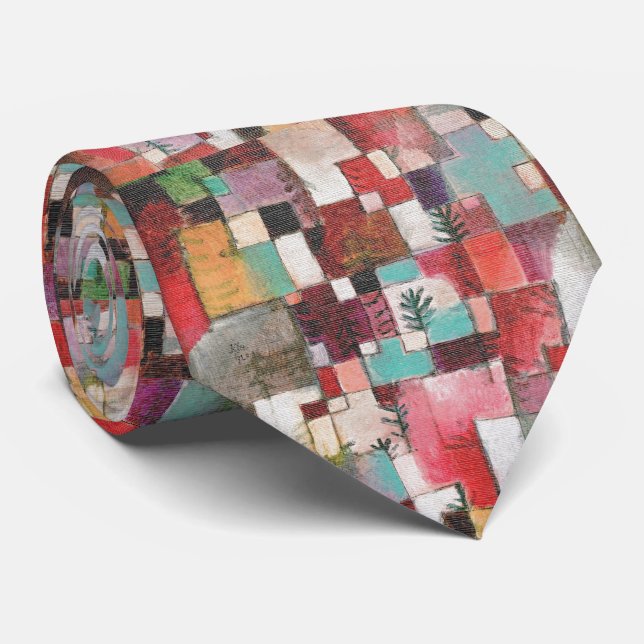 Gravata Ritmo de Cor – Grade de Arte Abstrata (Rolled)