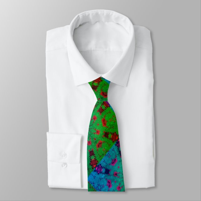 Gravata rmdesignflo55 tie BLUE GREEN CUTE (Amarrado)