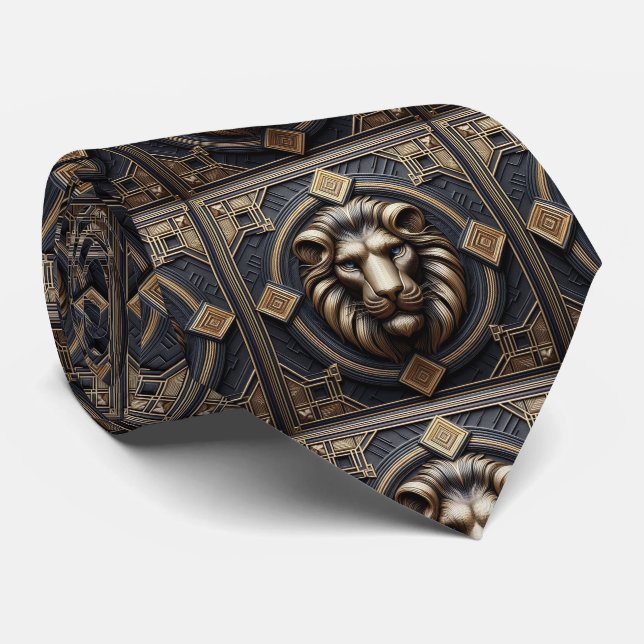 Gravata Roaring Lion | Moda Masculina para Homens (Rolled)