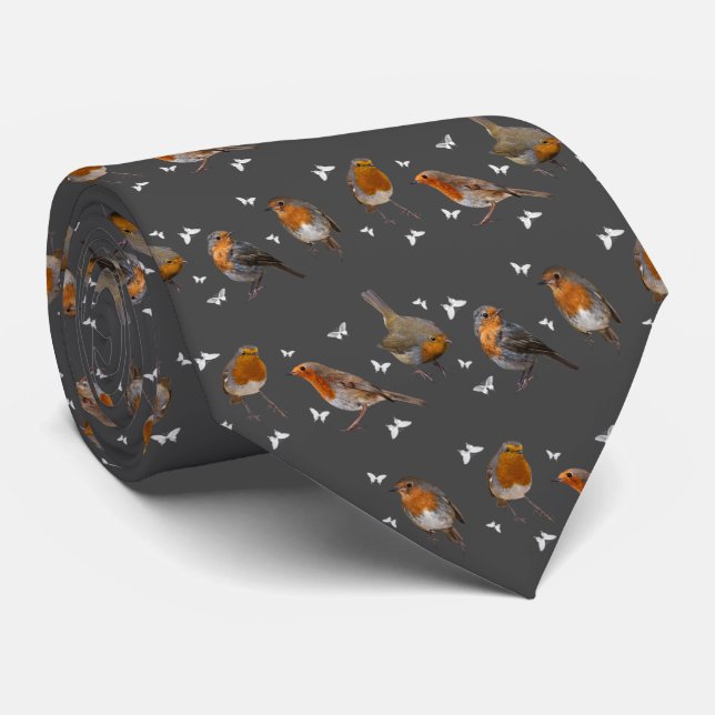 Gravata Robin Party Tie (Cinza Escura) (Rolled)