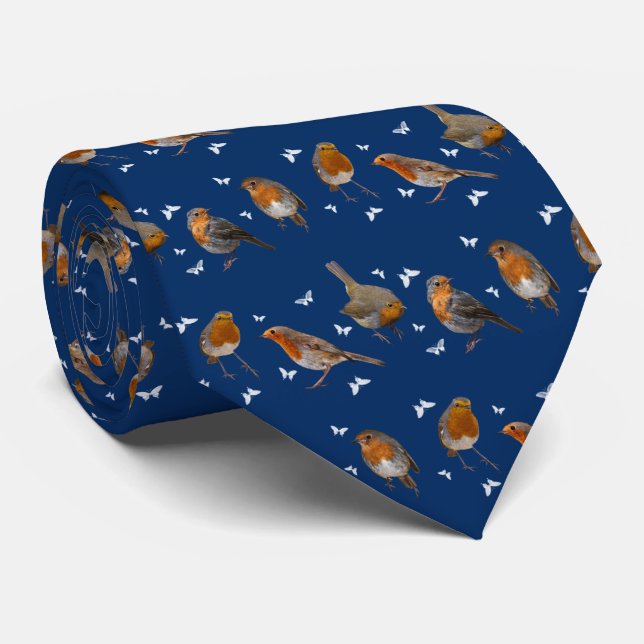 Gravata Robin Party Tie (Marinho) (Rolled)