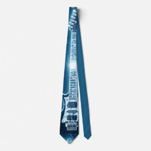 Gravata Rocha e Roll Azul de Guitarra Elétrica