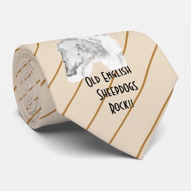 Gravata Rocha inglesa velha do Sheepdog - imprimiu ambo o (Rolled)