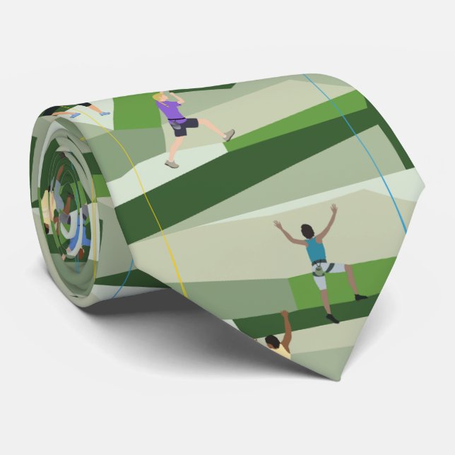 Gravata Rock Climbing Greens Neck Tie (Rolled)