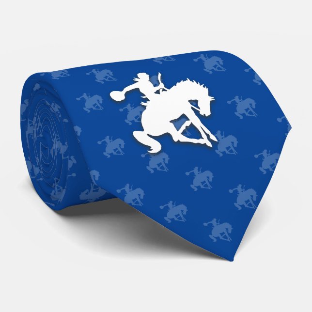 Gravata Rodeo Cowboy | Azul Profundo (Rolled)