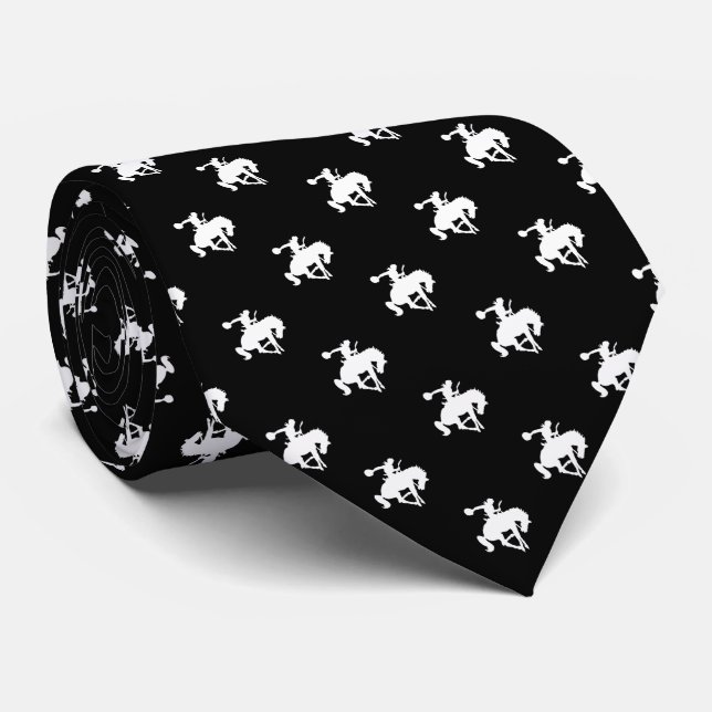 Gravata Rodeo Cowboy Pattern | Preto (Rolled)