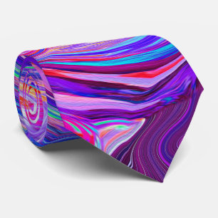 Gravata Rodovalho-roxo e Abstrato cor-de-laranja