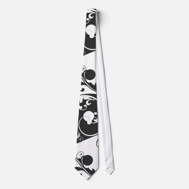 Gravata Rolando Yin & Yang (preto) (Frente)