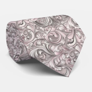 Gravata Rosa Barroco Swirl Weding