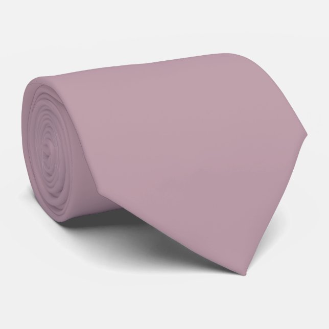 Gravata Rosa Cinza Suave Silenciado Cor Sólida (Rolled)