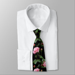 GRAVATA ROSA DE PINCO EM PRETO