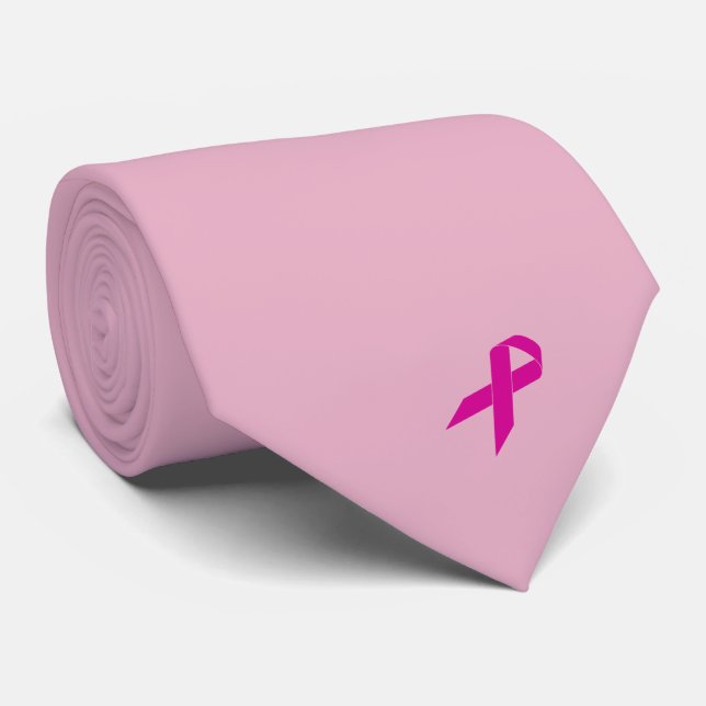Gravata rosa do Cancer da Fita do Peito (Rolled)